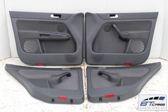 VW GOLF 5 6 V VI PLUS BOCZEK BOCZKI DRZWI drzwiowe tapicerka 5M KOMPLET BOCZKÓW CZARNY welur welurowe czarne antracyt 5M1867011