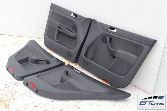 VW GOLF 5 6 V VI PLUS BOCZEK BOCZKI DRZWI drzwiowe tapicerka 5M KOMPLET BOCZKÓW CZARNY welur welurowe czarne antracyt 5M1867011