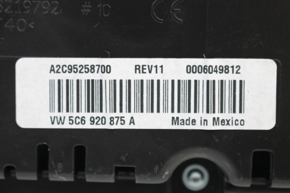 VW JETTA ZEGARY ZEGAR LICZNIK DIESEL 5C6920875A 5C6 920 875 A ZESTAW WSKAŹNIKÓW LICZNIKI 2.0 TDi FL LIFT VI 2017