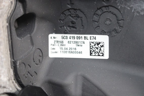 VW JETTA 5C KIEROWNICA MULTI SKÓRA 5C0419091BL 5C0 419 091 BL PASSAT B8 5C0419091DT E74 czarny 5C0419091DT 5C0419091BL 5C0419091