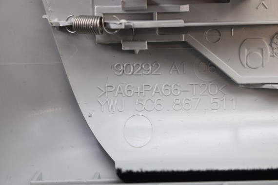 VW JETTA POSZYCIE SŁUPEK B PRAWY 5C6867243 5C6867244 5C6 867 244 5C 5C6867244B 5C6 867 244 B górne podsufitki Y20 szary perlisty