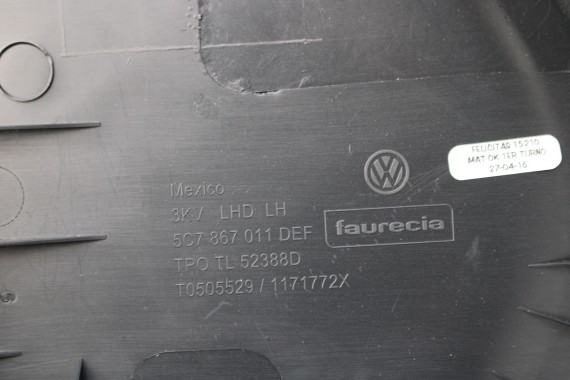 VW JETTA 5C FL FOTELE KOMPLET FOTELI siedzeń siedzenia fotel tapicerka 5C0 5C 2010- skóra w kolorze czarnym i szarym LIFT