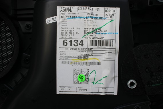 VW JETTA 5C FL FOTELE KOMPLET FOTELI siedzeń siedzenia fotel tapicerka 5C0 5C 2010- skóra w kolorze czarnym i szarym LIFT