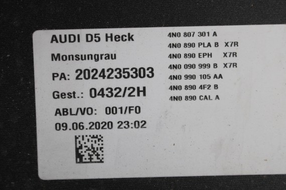 AUDI A8 4N D5 ZDERZAK + KLAPA TYŁ BAGAŻNIKA Matrix lampy OLED 0C0C LX7R Szary lampa 4N0945095Q 4N0945207F 4N0945208F 4N0945095Q