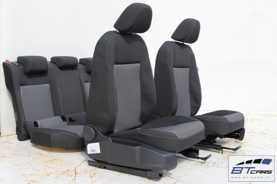 VW GOLF 7 VII KOMBI FOTELE KOMPLET FOTELI siedzeń siedzenia fotel tapicerka 5G 5G9 welur kolor czarno - szary