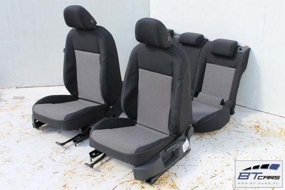 VW GOLF 7 VII KOMBI FOTELE KOMPLET FOTELI siedzeń siedzenia fotel tapicerka 5G 5G9 welur kolor czarno - szary