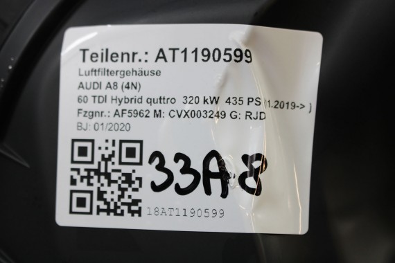 AUDI A8 OBUDOWA FILTR POWIETRZA 4N0133823P 4N0 133 823 P 4N D5 4.0 TDi diesel 4N0 133 824 AA 90 kilometrów 4N0133823P 4N0133823P