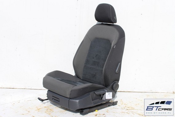 VW GOLF 7 VII FOTELE KOMPLET FOTELI siedzeń siedzenia fotel tapicerka 5G 5G4 welur + alcantara kolor czarno - szary 5G0