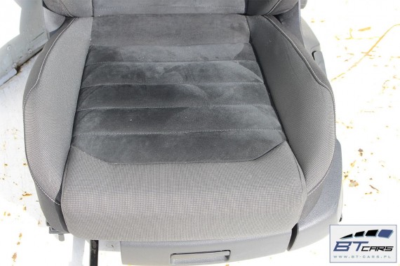 VW GOLF 7 VII FOTELE KOMPLET FOTELI siedzeń siedzenia fotel tapicerka 5G 5G4 welur + alcantara kolor czarno - szary 5G0