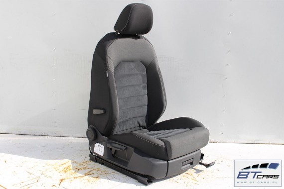 VW GOLF 7 VII FOTELE KOMPLET FOTELI siedzeń siedzenia fotel tapicerka 5G 5G4 welur + alcantara kolor czarno - szary 5G0