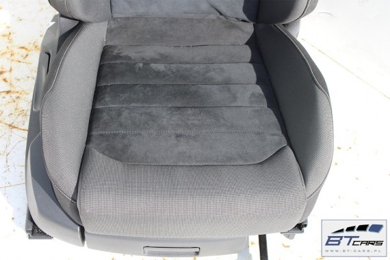 VW GOLF 7 VII FOTELE KOMPLET FOTELI siedzeń siedzenia fotel tapicerka 5G 5G4 welur + alcantara kolor czarno - szary 5G0