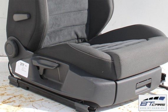 VW GOLF 7 VII FOTELE KOMPLET FOTELI siedzeń siedzenia fotel tapicerka 5G 5G4 welur + alcantara kolor czarno - szary 5G0