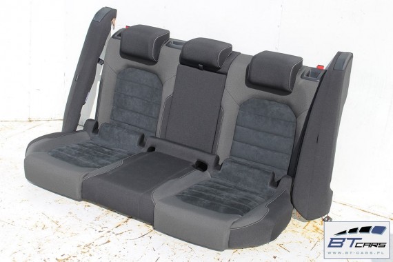 VW GOLF 7 VII FOTELE KOMPLET FOTELI siedzeń siedzenia fotel tapicerka 5G 5G4 welur + alcantara kolor czarno - szary 5G0