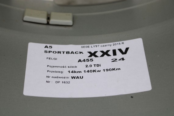 AUDI A4 A5 FELGI 18 cali OPONY KOŁA felga 8T0601025CA 8.5J*18H2 ET29 opona Michelin Pilot Sport 37 245/40/18 93Y lato 8T0601025