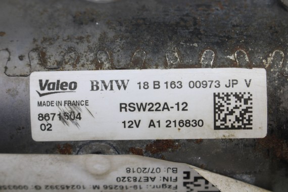BMW 3 G20 ROZRUSZNIK VALEO 8671504 SILNIK 2.0 B48B20B benzyna B20 G30 G01 G02 12418671504 8693977 8693977 8671504 12415B62F89