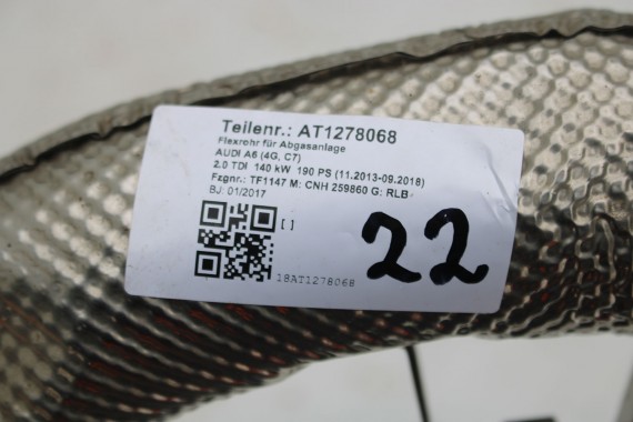 AUDI A4 A5 A6 Q5 RURA WYDECHOWA 2.0 TDi 4G0253350G BOYSEN 4G0 253 350 G 8K 8T 4G 8R 16 kilometrów przebieg 4G0253350G 4G0253350G
