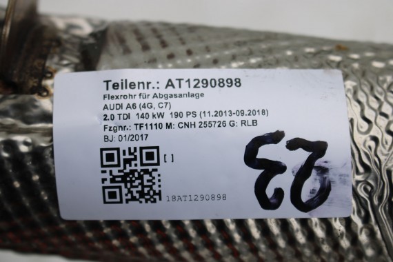 AUDI A4 A5 A6 Q5 RURA WYDECHOWA 2.0 TDi 4G0253350G BOYSEN 4G0 253 350 G 8K 8T 4G 8R 16 kilometrów przebieg 4G0253350G 4G0253350G