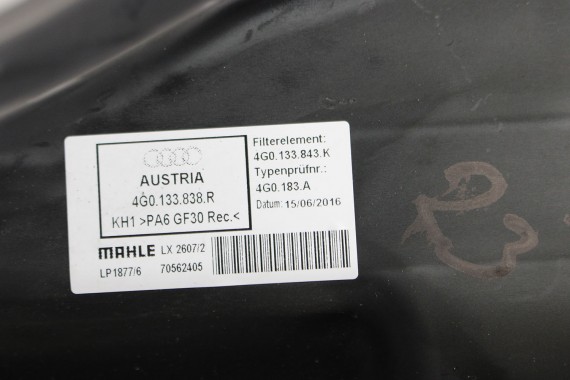 AUDI A6 A7 FILTR POWIETRZA OBUDOWA 4G0133838R 4G0133843K 4G0 133 838 R 2.0 TDi diesel A6 FL LIFT 4G C7