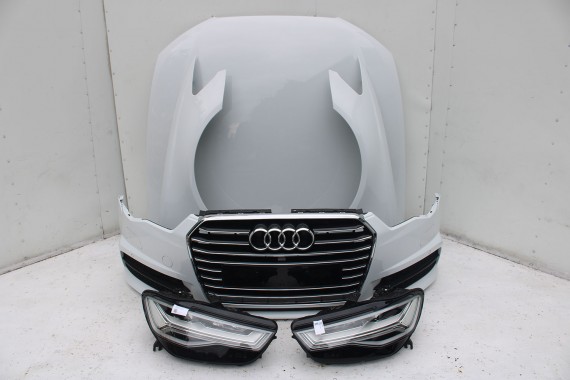 AUDI A6 FL LIFT PRZÓD maska błotniki zderzak pas przedni lampy wzmocnienie FULL LED 4G 2015- 2Y2Y 	LS9R 	Gletscherweiss Biały
