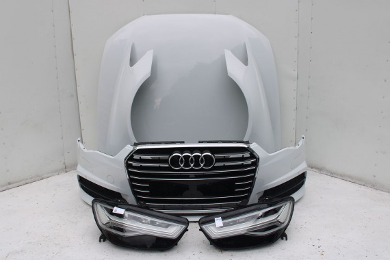 AUDI A6 FL LIFT PRZÓD maska błotniki zderzak pas przedni lampy wzmocnienie FULL LED 4G 2015- 2Y2Y 	LS9R 	Gletscherweiss Biały