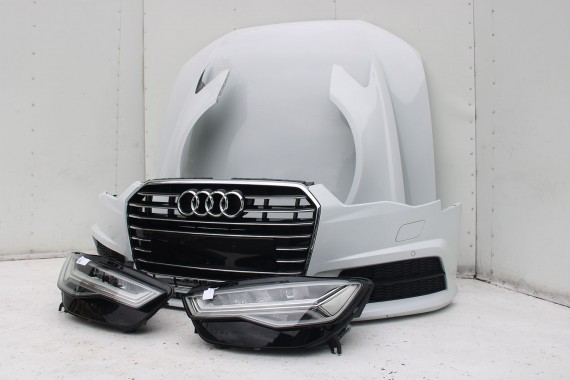 AUDI A6 FL LIFT PRZÓD maska błotniki zderzak pas przedni lampy wzmocnienie FULL LED 4G 2015- 2Y2Y 	LS9R 	Gletscherweiss Biały