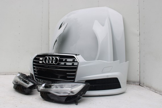 AUDI A6 FL LIFT PRZÓD maska błotniki zderzak pas przedni lampy wzmocnienie FULL LED 4G 2015- 2Y2Y 	LS9R 	Gletscherweiss Biały