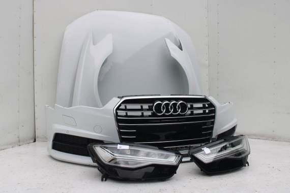 AUDI A6 FL LIFT PRZÓD maska błotniki zderzak pas przedni lampy wzmocnienie FULL LED 4G 2015- 2Y2Y 	LS9R 	Gletscherweiss Biały