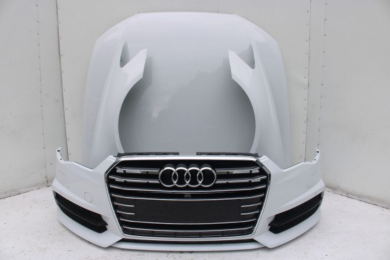 AUDI A6 FL LIFT PRZÓD maska błotniki zderzak pas przedni lampy wzmocnienie FULL LED 4G 2015- 2Y2Y 	LS9R 	Gletscherweiss Biały