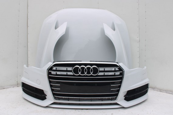 AUDI A6 FL LIFT PRZÓD maska błotniki zderzak pas przedni lampy wzmocnienie FULL LED 4G 2015- 2Y2Y 	LS9R 	Gletscherweiss Biały