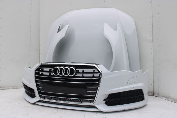AUDI A6 FL LIFT PRZÓD maska błotniki zderzak pas przedni lampy wzmocnienie FULL LED 4G 2015- 2Y2Y 	LS9R 	Gletscherweiss Biały
