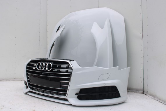 AUDI A6 FL LIFT PRZÓD maska błotniki zderzak pas przedni lampy wzmocnienie FULL LED 4G 2015- 2Y2Y 	LS9R 	Gletscherweiss Biały