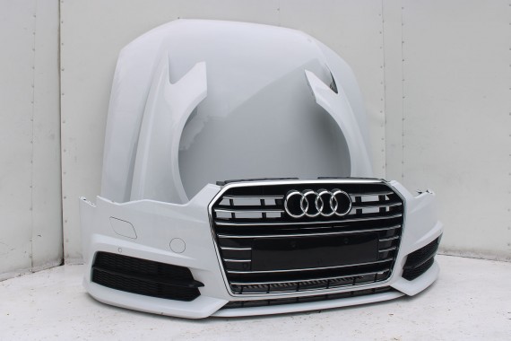 AUDI A6 FL LIFT PRZÓD maska błotniki zderzak pas przedni lampy wzmocnienie FULL LED 4G 2015- 2Y2Y 	LS9R 	Gletscherweiss Biały