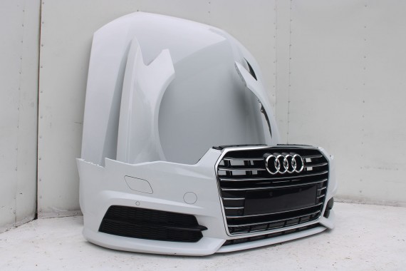 AUDI A6 FL LIFT PRZÓD maska błotniki zderzak pas przedni lampy wzmocnienie FULL LED 4G 2015- 2Y2Y 	LS9R 	Gletscherweiss Biały