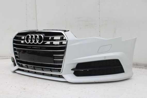 AUDI A6 FL LIFT PRZÓD maska błotniki zderzak pas przedni lampy wzmocnienie FULL LED 4G 2015- 2Y2Y 	LS9R 	Gletscherweiss Biały