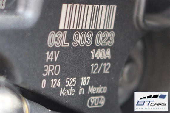 VW AUDI SKODA SEAT ALTERNATOR 03L903023 03L903023X 03L 903 023 X 14V 140A 140A BOSCH 124525187 0124525187 03L903023A 03L903024