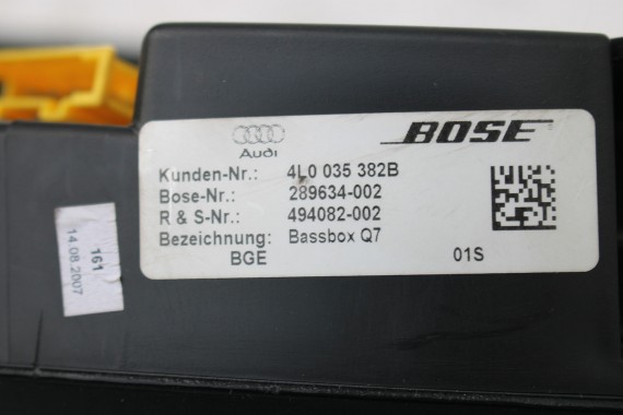 AUDI Q7 TUBA 4L0035382A BASOWA "BASSBOX"SUBWOOFER GŁOŚNIK BOSE 4L0 035 382 A SAMOCHODOWY GŁOŚNIKI 4L