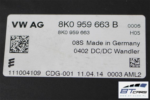 AUDI SEAT SKODA STABILIZATOR NAPIĘCIA 8K0959663B 8K0959663 8K0 959 663 B 8K0959663F 8K0959663B 8K0959663 8K0959663B 8K0959663B