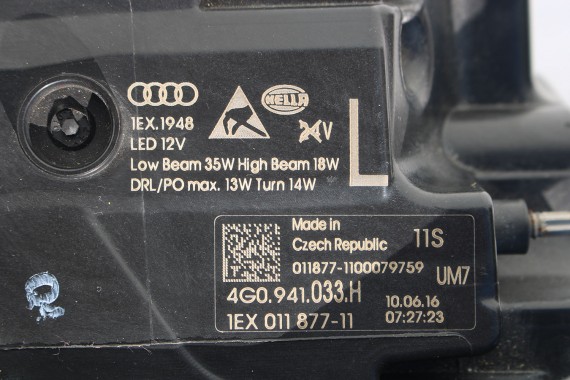 AUDI A6 FL LIFT PRZÓD maska błotniki zderzak pas przedni lampy wzmocnienie FULL LED 4G 2015- W1W1 LX5R