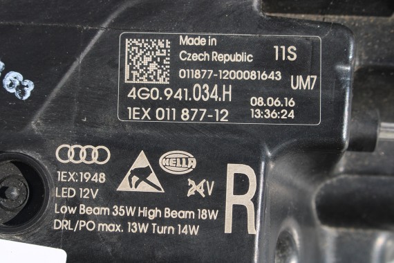 AUDI A6 FL LIFT PRZÓD maska błotniki zderzak pas przedni lampy wzmocnienie FULL LED 4G 2015- W1W1 LX5R