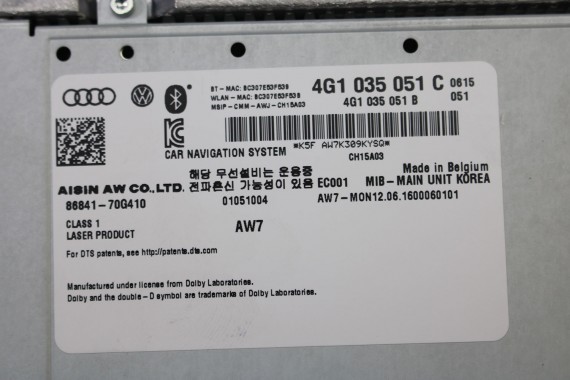 AUDI A6 A7 CZYTNIK DVD MMI 3G+ SD 4G1035051C 4G1 035 051 C LIFT MIB II HIGH MULTIMEDIA nawigacja 4G C7 4G8 4G1035051C 4G1035051