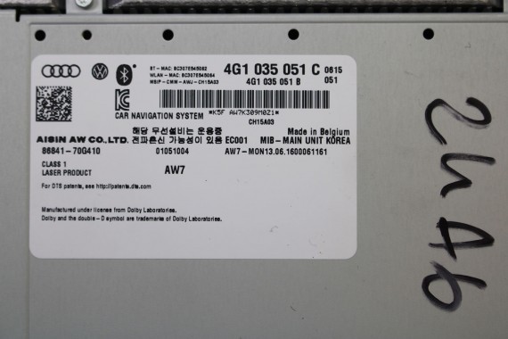 AUDI A6 A7 CZYTNIK DVD MMI 3G+ SD 4G1035051C 4G1 035 051 C LIFT MIB II HIGH MULTIMEDIA nawigacja 4G C7 4G8 4G1035051C 4G1035051