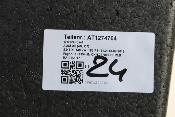 AUDI A6 4G C7 STYROPIAN PODŁOGA BAGAŻNIKA 4G0012109F tapicerka wykończenie 4G0 012 109 wnęka pianka wkład 4G0012109F 4G0012109F