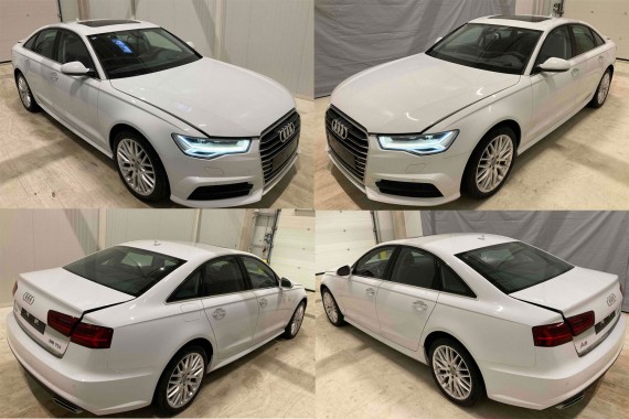 AUDI A6 FL LIFT PRZÓD maska błotniki zderzak pas przedni lampy wzmocnienie FULL LED 4G 2015- 2Y2Y 	LS9R 	Gletscherweiss Biały