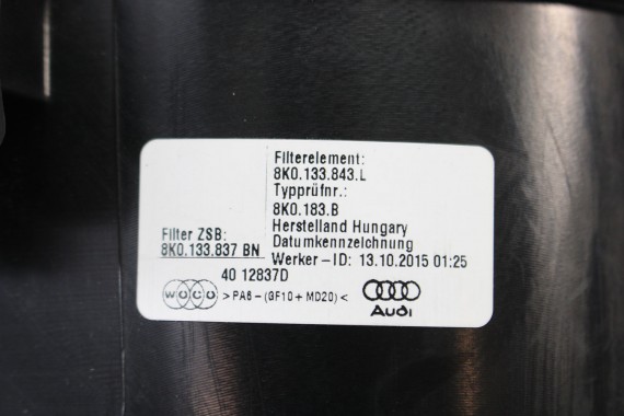 AUDI A4 A5 Q5 FILTR POWIETRZA OBUDOWA 8K0133837BN 8K0133835BR 8K0133835CD 8K0 133 837 BN 8K0133835 CD 8K 8T 8R LIFT 8K0133837BN