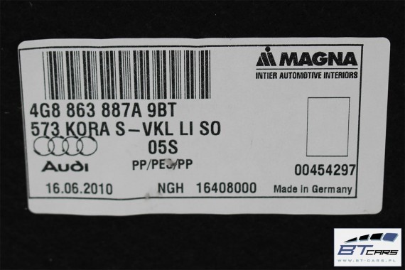 AUDI A7 BOCZEK + DYWAN BAGAŻNIKA 4G8863887A 4G8863888A 4G8863471 4G8863463 4G boczki bagażnik tapicerka 4G8863887A 4G8863888A