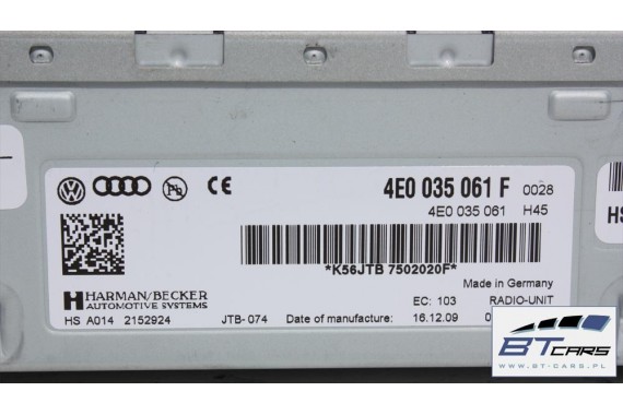 AUDI A6 A8 Q7 TUNER RADIOWY RADIO UNIT 4E0035061F 4E0 035 061 F radiounit 4E0035061F 4E0035061F 4E0035061F 4E0035061F 4E0035061