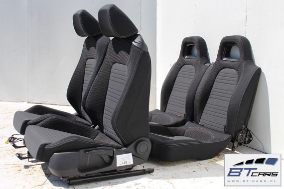 VW SCIROCCO LIFT FOTELE KOMPLET FOTELI siedzeń siedzenia fotel tapicerka 1K8 welur + materiał kolor czarno - szary - antracyt