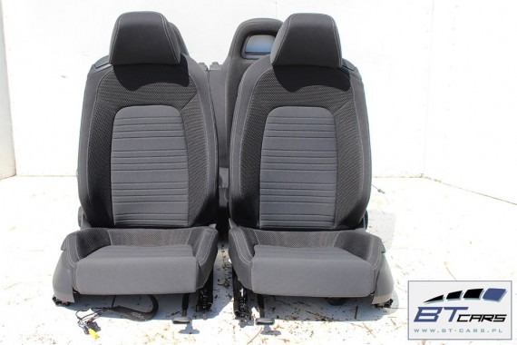 VW SCIROCCO LIFT FOTELE KOMPLET FOTELI siedzeń siedzenia fotel tapicerka 1K8 welur + materiał kolor czarno - szary - antracyt