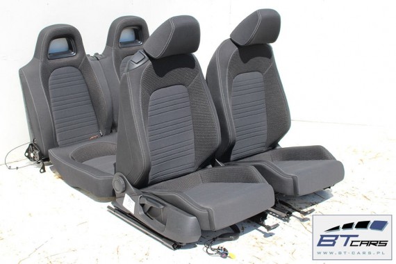 VW SCIROCCO LIFT FOTELE KOMPLET FOTELI siedzeń siedzenia fotel tapicerka 1K8 welur + materiał kolor czarno - szary - antracyt