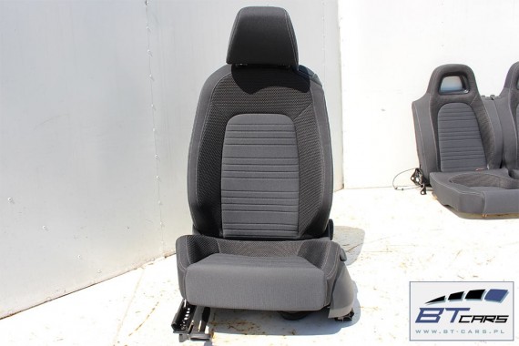 VW SCIROCCO LIFT FOTELE KOMPLET FOTELI siedzeń siedzenia fotel tapicerka 1K8 welur + materiał kolor czarno - szary - antracyt